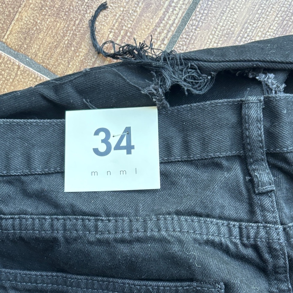 MNML Distressed Black Skinny Jeans - Picture 4 of 7